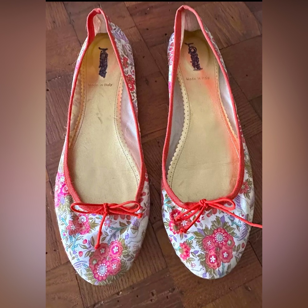 J.CREW Fabric Ballet Flats. Made In Italy.